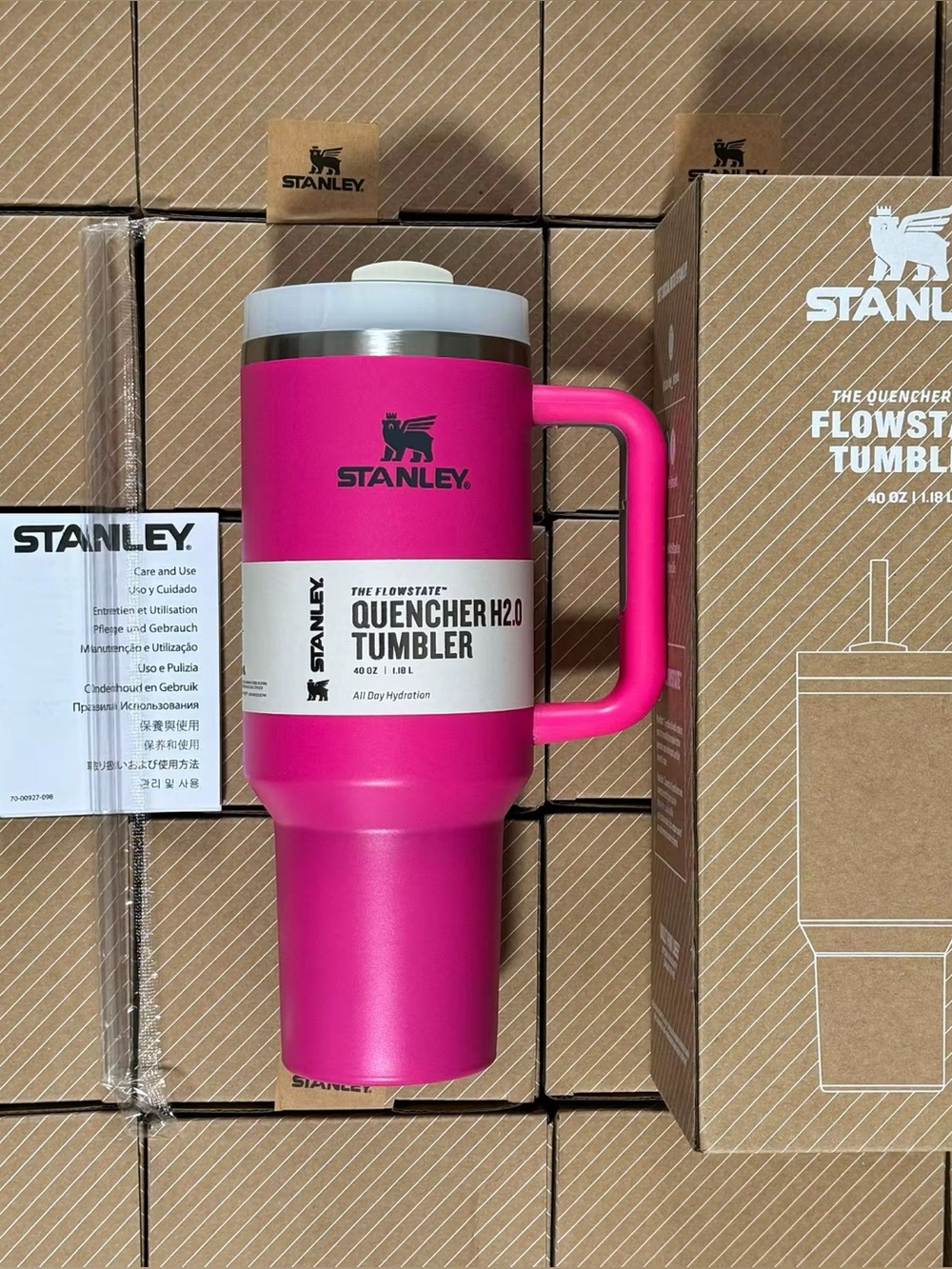 Stanley 40oz Stainless Steel H2.0 Flowstate Quencher Tumbler Pink